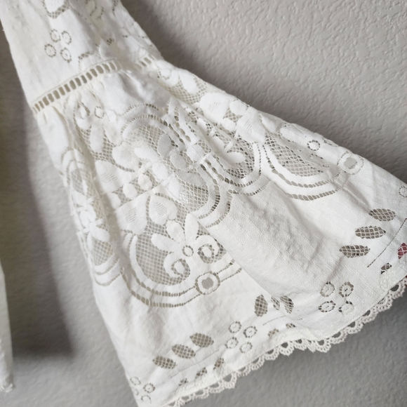 SPELL x REVOLVE sheer Clover lace blouse in white size XL - Picture 8 of 9